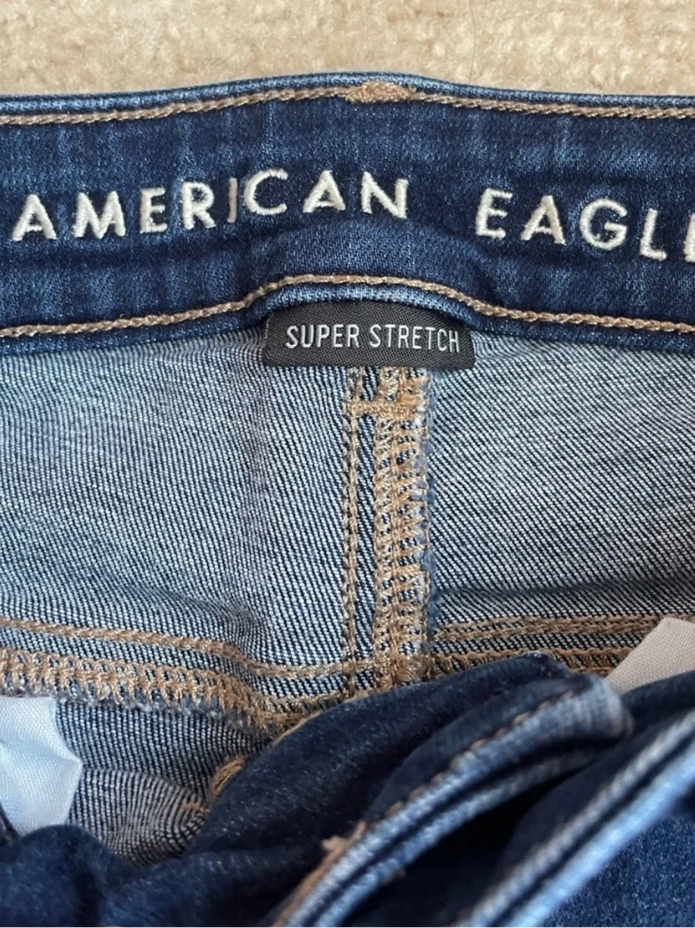 American Eagle Outfitters Indigo Wash Frayed Hem Denim Shorts